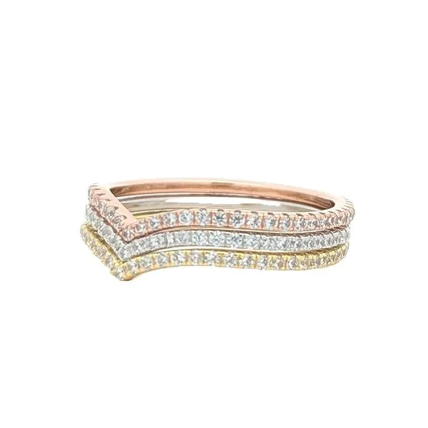Sterling Silver CZ 3 Tone Stackable Ring Set, 1.5mm Width Image 2 Harmony Jewellers Grimsby, ON