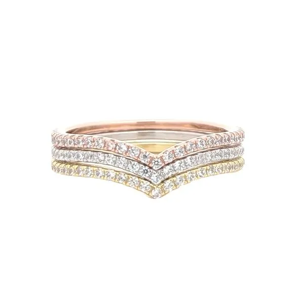 Sterling Silver CZ 3 Tone Stackable Ring Set, 1.5mm Width Harmony Jewellers Grimsby, ON