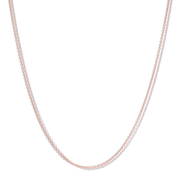 Sterling Silver Rhodium and Rose Gold Plated 18