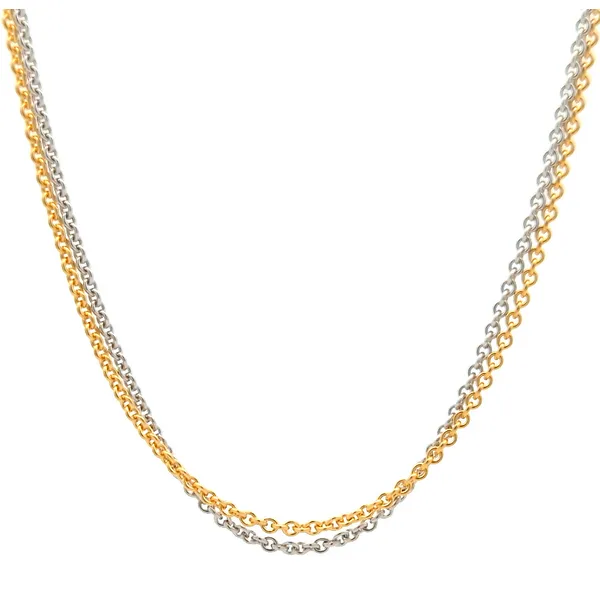Breuning - Sterling Silver Rhodium Platedand Gold Plated 45cm Chain Harmony Jewellers Grimsby, ON