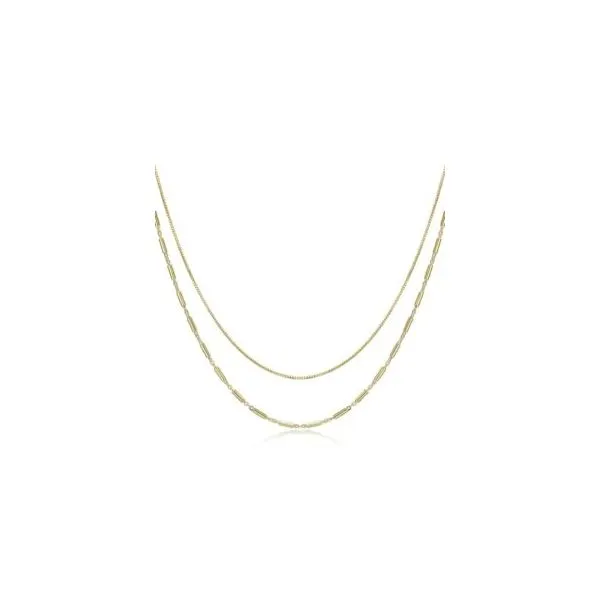 REIGN Sterling Silver Gold Plated Layered Necklace 16 2