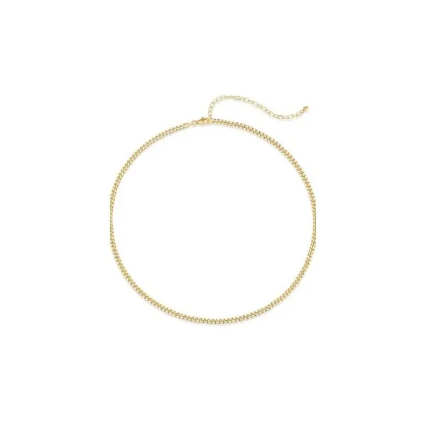 REIGN Sterling Silver Gold Plated 3mm Flat Snake Chain 16+3
