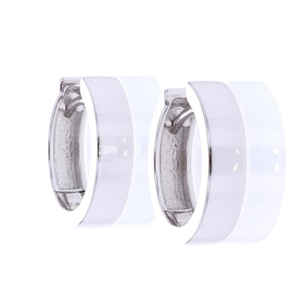 Sterling Silver Rhodium Plated Huggie Earrings Harmony Jewellers Grimsby, ON