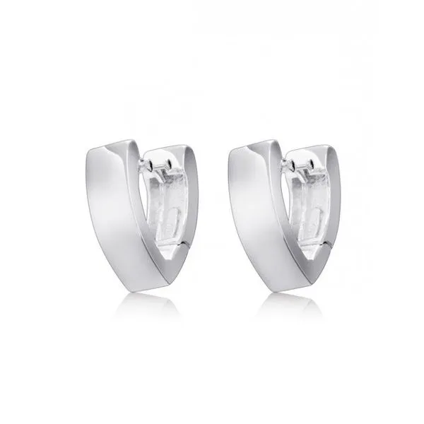 Sterling Silver V Huggie Earrings Harmony Jewellers Grimsby, ON