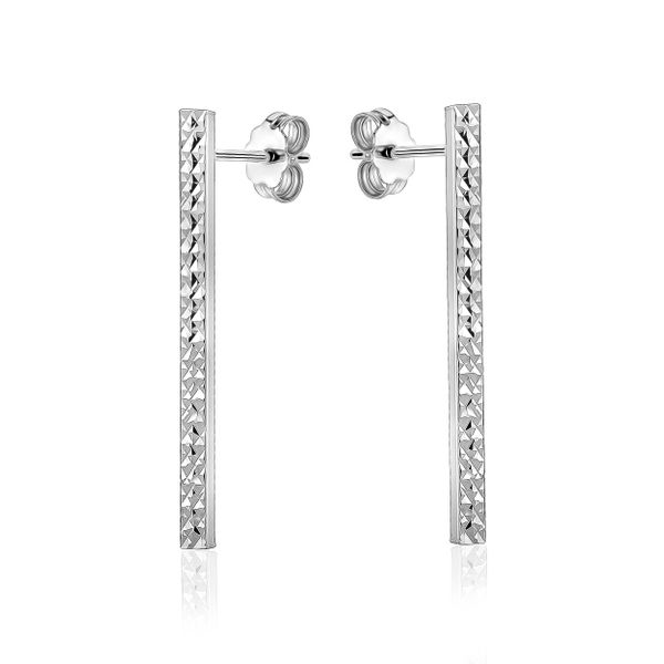 Sterling Silver Diamond Cut Bar Stud Earrings Harmony Jewellers Grimsby, ON