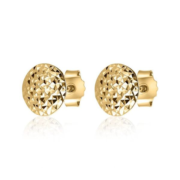 Sterling Silver Gold Plated Diamond Cut Stud Earrings Harmony Jewellers Grimsby, ON