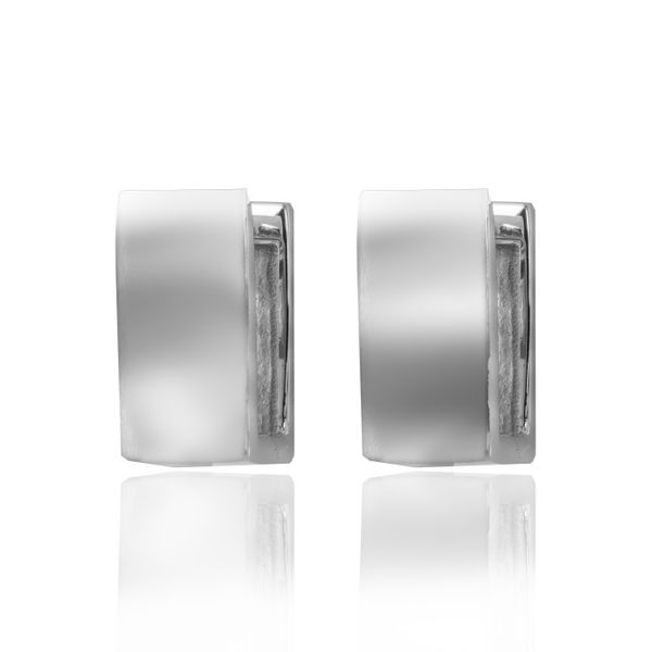 Sterling Silver Rectangular Huggie Earrings Harmony Jewellers Grimsby, ON