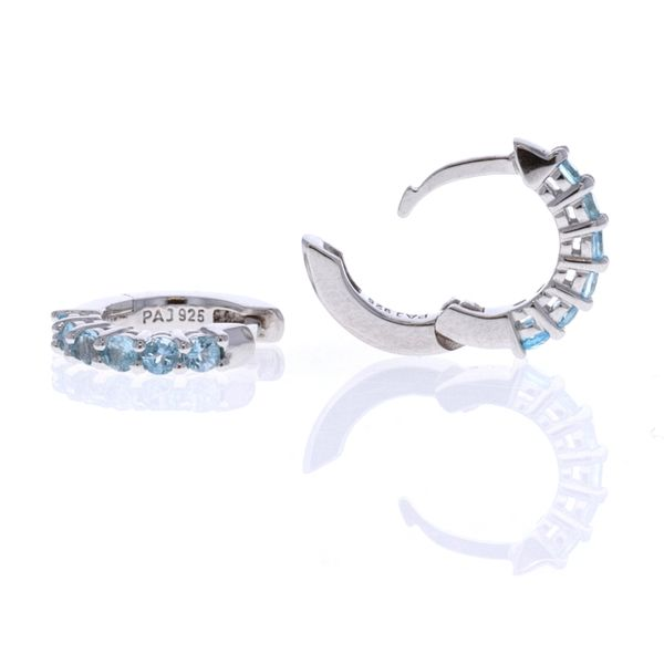 REIGN Sterling Silver Blue Topaz Huggie Earrings Harmony Jewellers Grimsby, ON