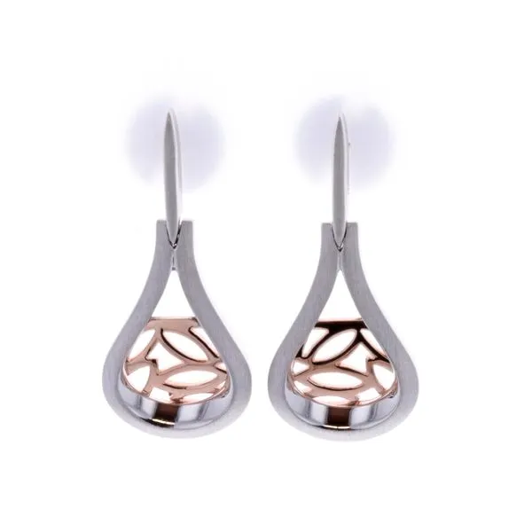 Sterling Silver Two-Tone Rose Gold Plated Drop Earrings Harmony Jewellers Grimsby, ON