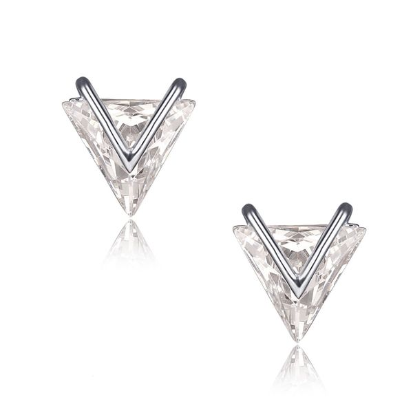 Sterling Silver CZ Triangular Stud Earrings Harmony Jewellers Grimsby, ON