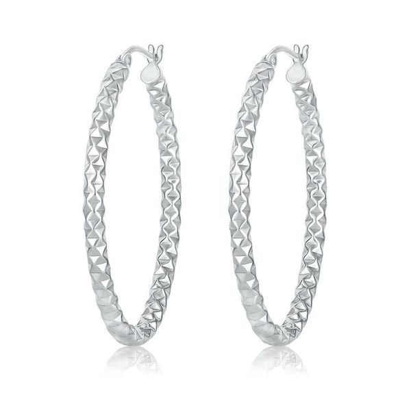 Sterling Silver Diamond Cut Hoop Earrings Harmony Jewellers Grimsby, ON