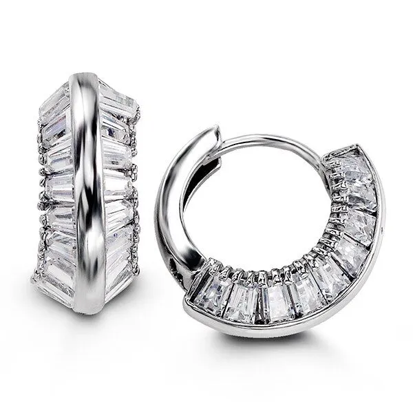 Sterling Silver CZ Huggie Earrings Harmony Jewellers Grimsby, ON