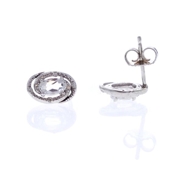 Sterling Silver White Topaz & Diamond Earrings Harmony Jewellers Grimsby, ON