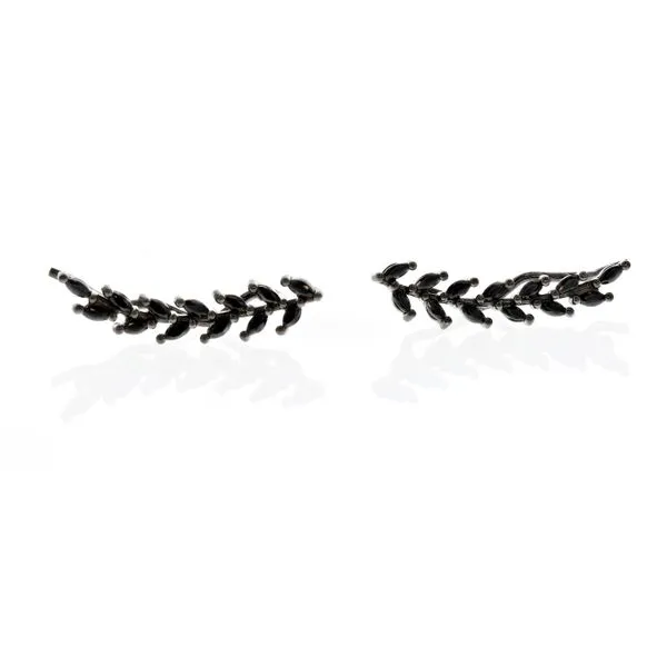 Sterling Silver Miss Mimi Black CZ Vine Climber Earrings Harmony Jewellers Grimsby, ON