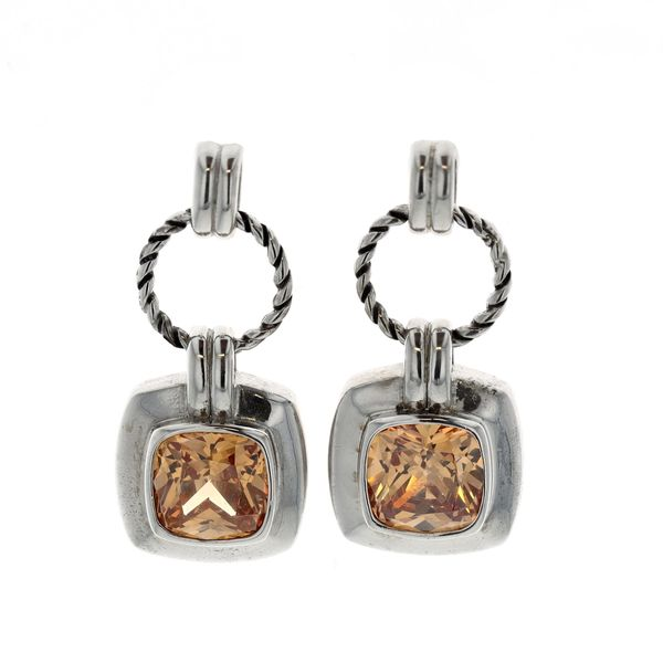 Sterling Silver Orange Stone Drop Earrings Harmony Jewellers Grimsby, ON