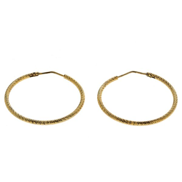 Sterling Silver Miss Mimi Diamond Cut Hoop Earrings - Yellow Harmony Jewellers Grimsby, ON