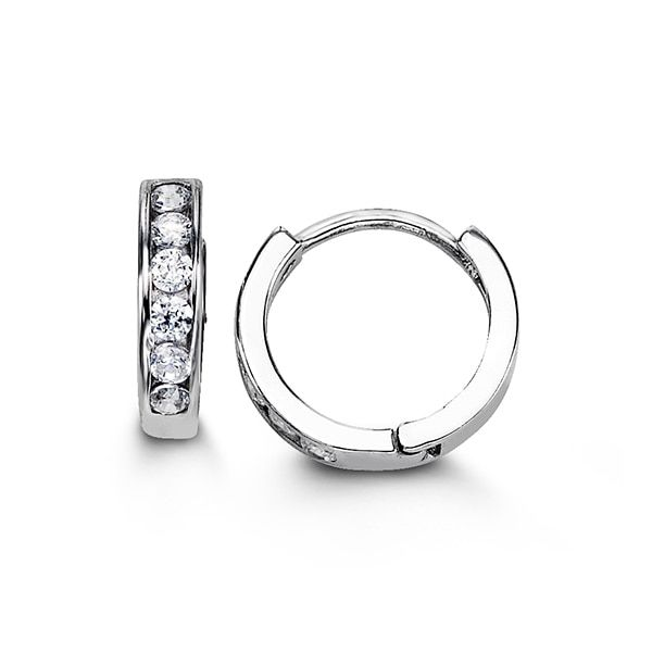 Sterling Silver CZ Huggie Earrings Harmony Jewellers Grimsby, ON