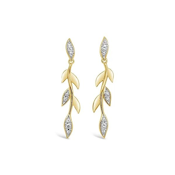 Breuning - Sterling Silver Gold Plated Genuine White Sapphire Drop Earrings Harmony Jewellers Grimsby, ON