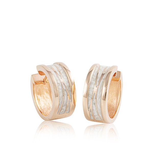 Breuning - Sterling Silver Rose Gold Plated Huggie Earrings Harmony Jewellers Grimsby, ON