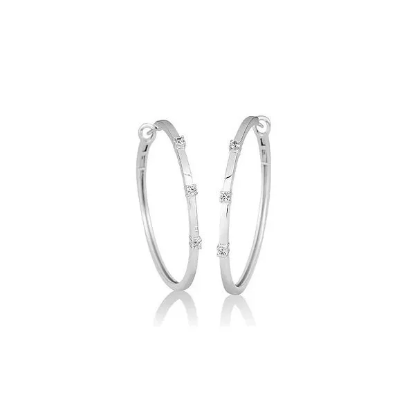 Breuning - Sterling Silver Rhodium Plated CZ Hoop Earrings Harmony Jewellers Grimsby, ON