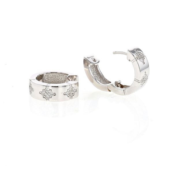 Breuning - Sterling Silver Rhodium Plated CZ Huggie Earrings Harmony Jewellers Grimsby, ON