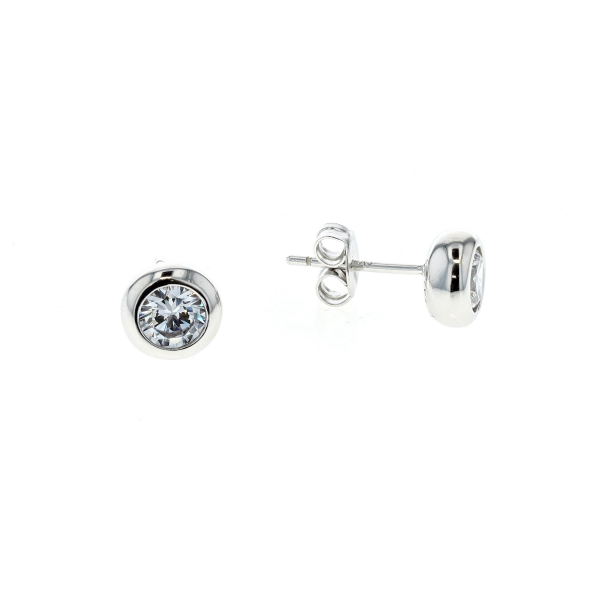 Reign Sterling Silver Rhodium Plated CZ Stud Earrings Harmony Jewellers Grimsby, ON