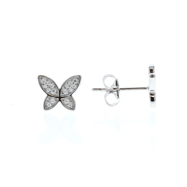 REIGN Sterling Silver CZ Butterfly Stud Earrings Harmony Jewellers Grimsby, ON