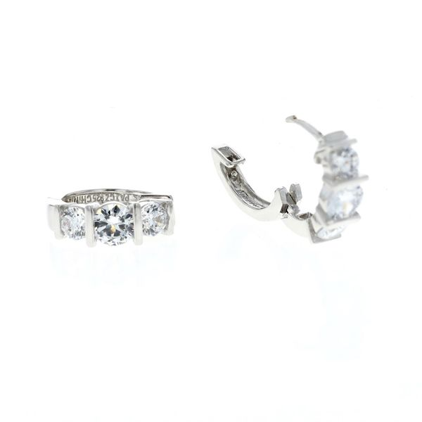 Sterling Silver CZ Huggie Earrings Harmony Jewellers Grimsby, ON