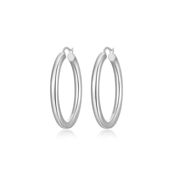 Reign Sterling Silver 40x4mm Tube Hoop Earrings Harmony Jewellers Grimsby, ON