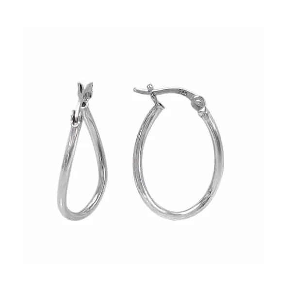 Sterling Silver Wavy Oval Hoop Earrings Harmony Jewellers Grimsby, ON