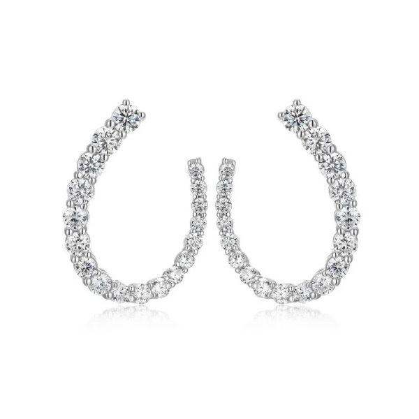 Reign Sterling Silver U-Shaped Gradual CZ Stud Earrings Harmony Jewellers Grimsby, ON