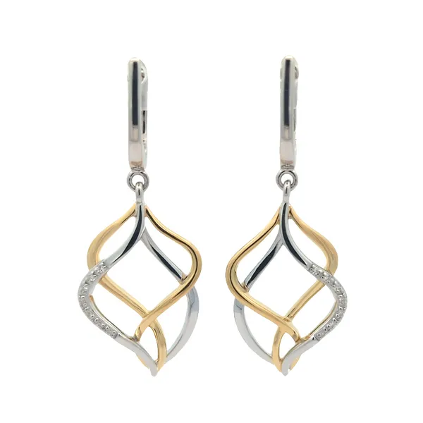 Two-Toned Sterling Silver Earrings With Cubic Zirconia Harmony Jewellers Grimsby, ON