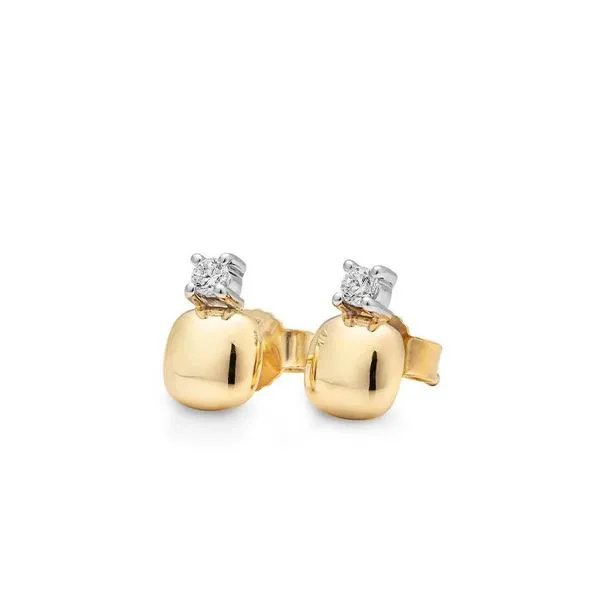 Sterling Silver Gold Plated Stud Earings With Cubic Zirconia Harmony Jewellers Grimsby, ON