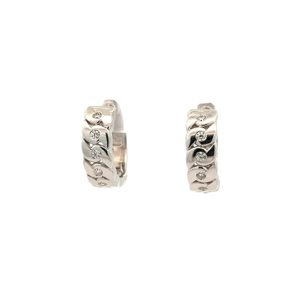 Sterling Silver Rhodium Plated Cubic Zirconia Huggie Earrings Harmony Jewellers Grimsby, ON