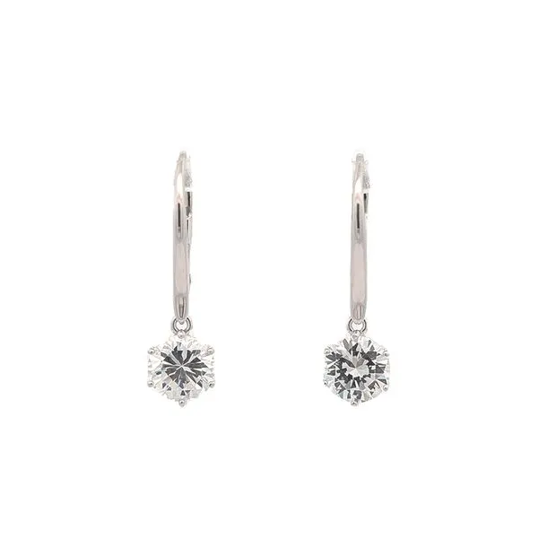 Reign Sterling Silver Rhodium Plated Diamondlite CZ Drop Earrings Harmony Jewellers Grimsby, ON