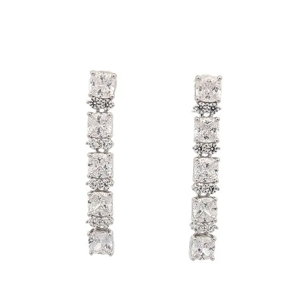 Reign Sterling Silver Rhodium Plated CZ Dangle Earrings Harmony Jewellers Grimsby, ON