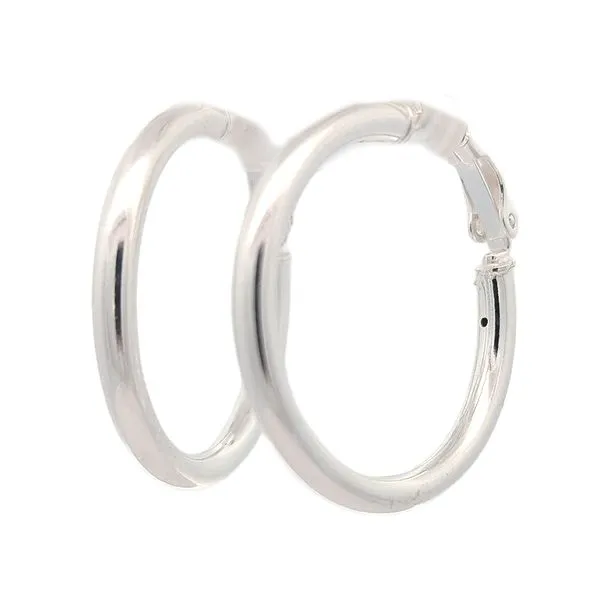 Sterling Silver Omega Back 3.25mm Hoop Earrings Harmony Jewellers Grimsby, ON