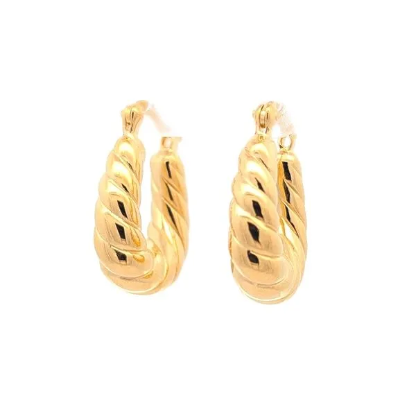 Sterling Silver Gold Plated Twisted Leverback Hoop Earrings Harmony Jewellers Grimsby, ON