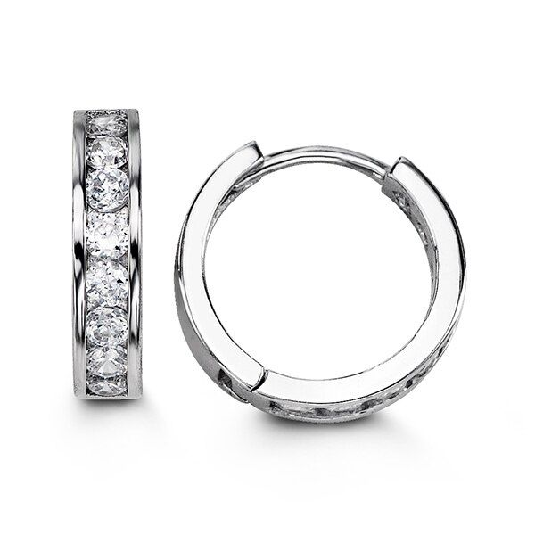 Sterling Silver CZ Huggie Earrings Harmony Jewellers Grimsby, ON