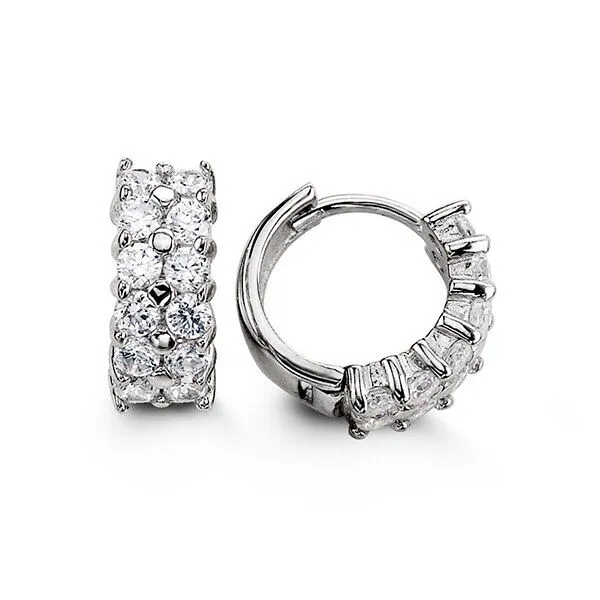 Sterling Silver CZ Huggie Earrings Harmony Jewellers Grimsby, ON