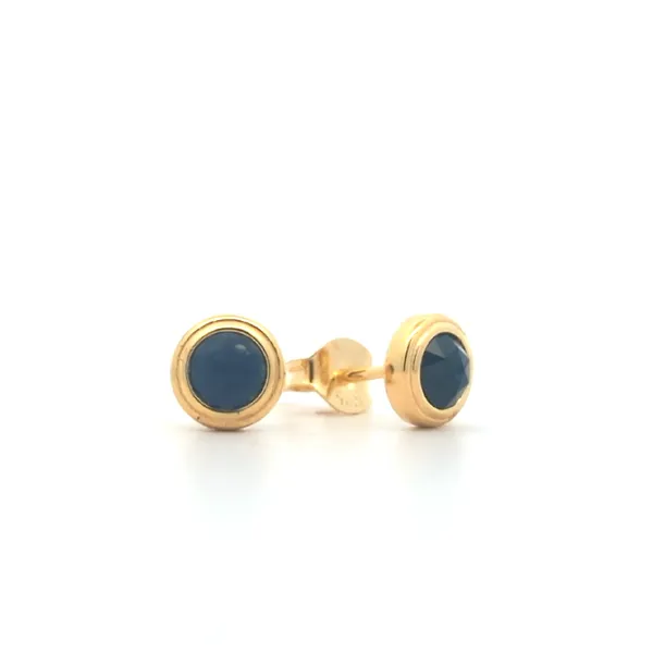 REIGN Sterling Silver Gold Plated Created Sapphire Studs Harmony Jewellers Grimsby, ON