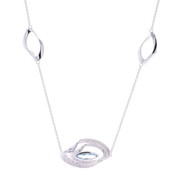 Sterling Silver Rhodium Plated Blue Topaz Necklace Harmony Jewellers Grimsby, ON