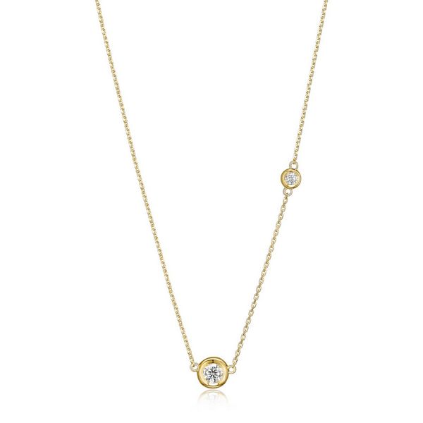 Sterling Silver Gold Plated CZ 16+2
