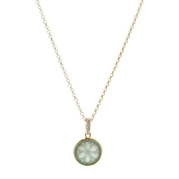 REIGN Sterling Silver Gold Plated White Crystal, Peru Amazonite and CZ 20