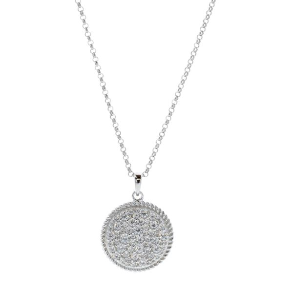 REIGN Sterling Silver CZ Disc 18