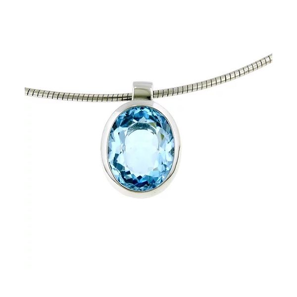 Breuning - Sterling Silver Rhodium Plated Blue Topaz Pendant Harmony Jewellers Grimsby, ON