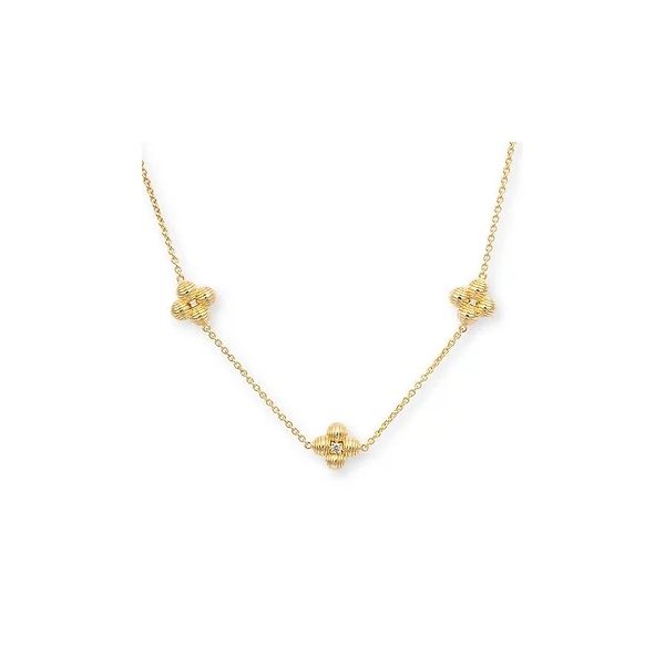 Breuning - Sterling Silver Gold Plated CZ Necklace Harmony Jewellers Grimsby, ON