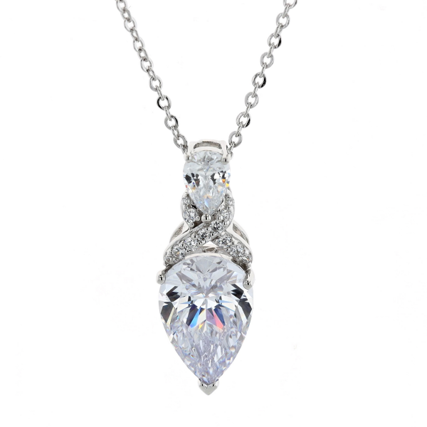 Reign Sterling Silver Rhodium Plated CZ 16+2