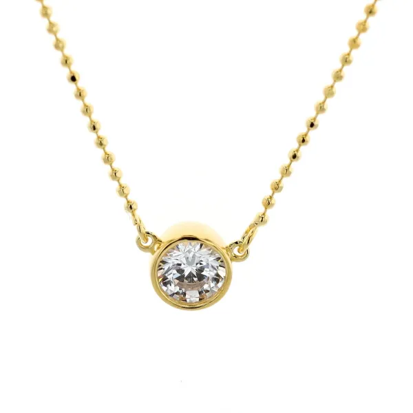 Reign Sterling Silver Gold Plated CZ  16+2