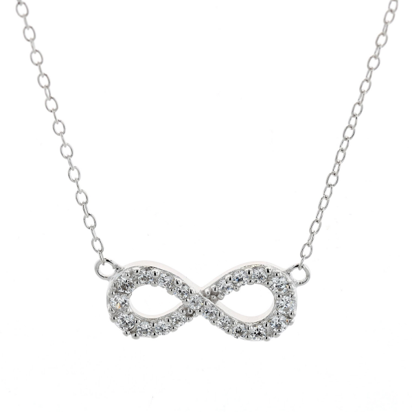 Reign Sterling Silver CZ Infinity 16+2